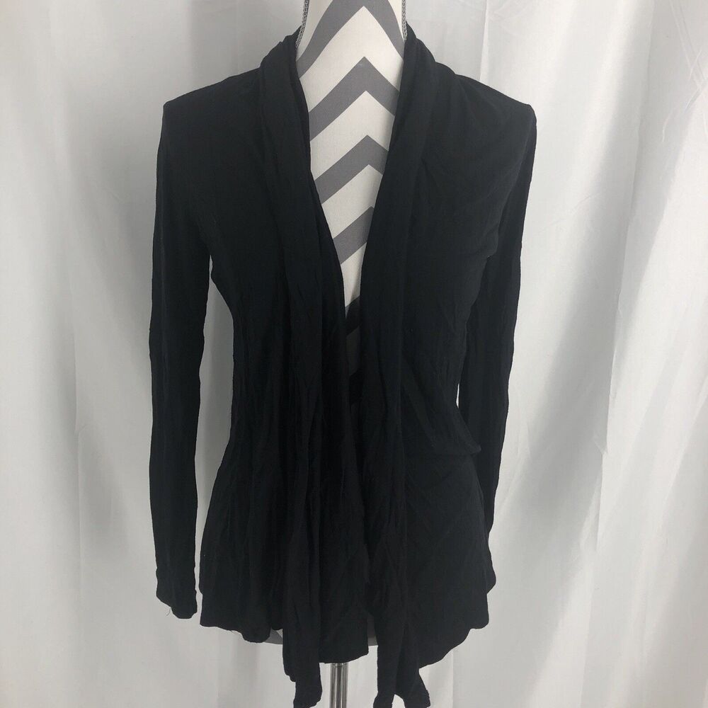 Sweater Charlotte Russo Small Women's Open Front Cardigan Black
